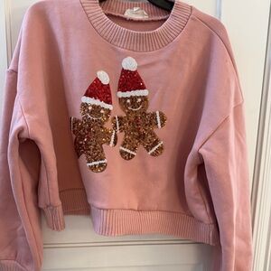 Gingerbread Sequin Sweater/Sweatshirt Preworn but has lots of life left Medium